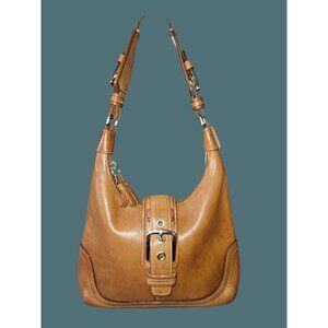 Coach Vintage Hampton Y2K Leather Crescent Shaped Hobo Shoulder Bag